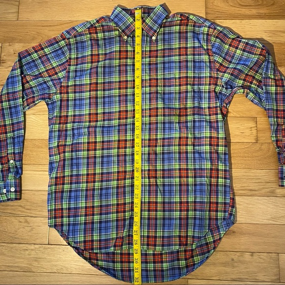 Vintage Austin Reed London Plaid Button Down in blue green and red plaid M - Picture 6 of 11